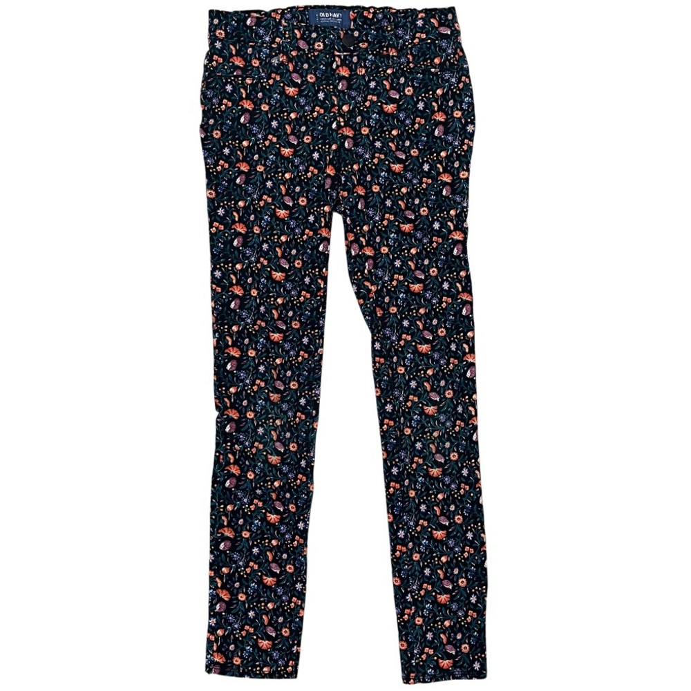 Old Navy Rockstar Jeggings Girls 12 Black Hedgehog Floral